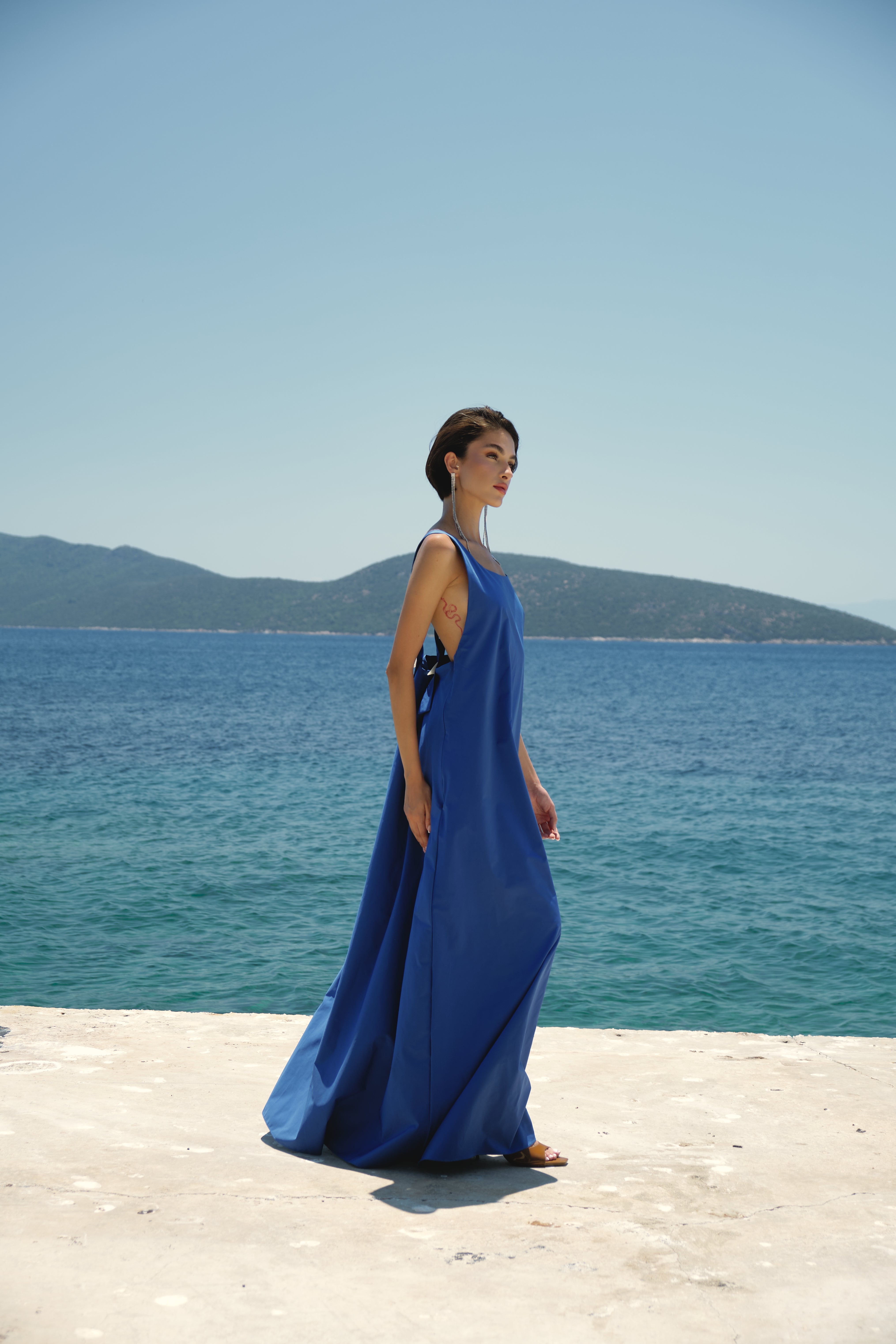 Blue Straight Shell Dress