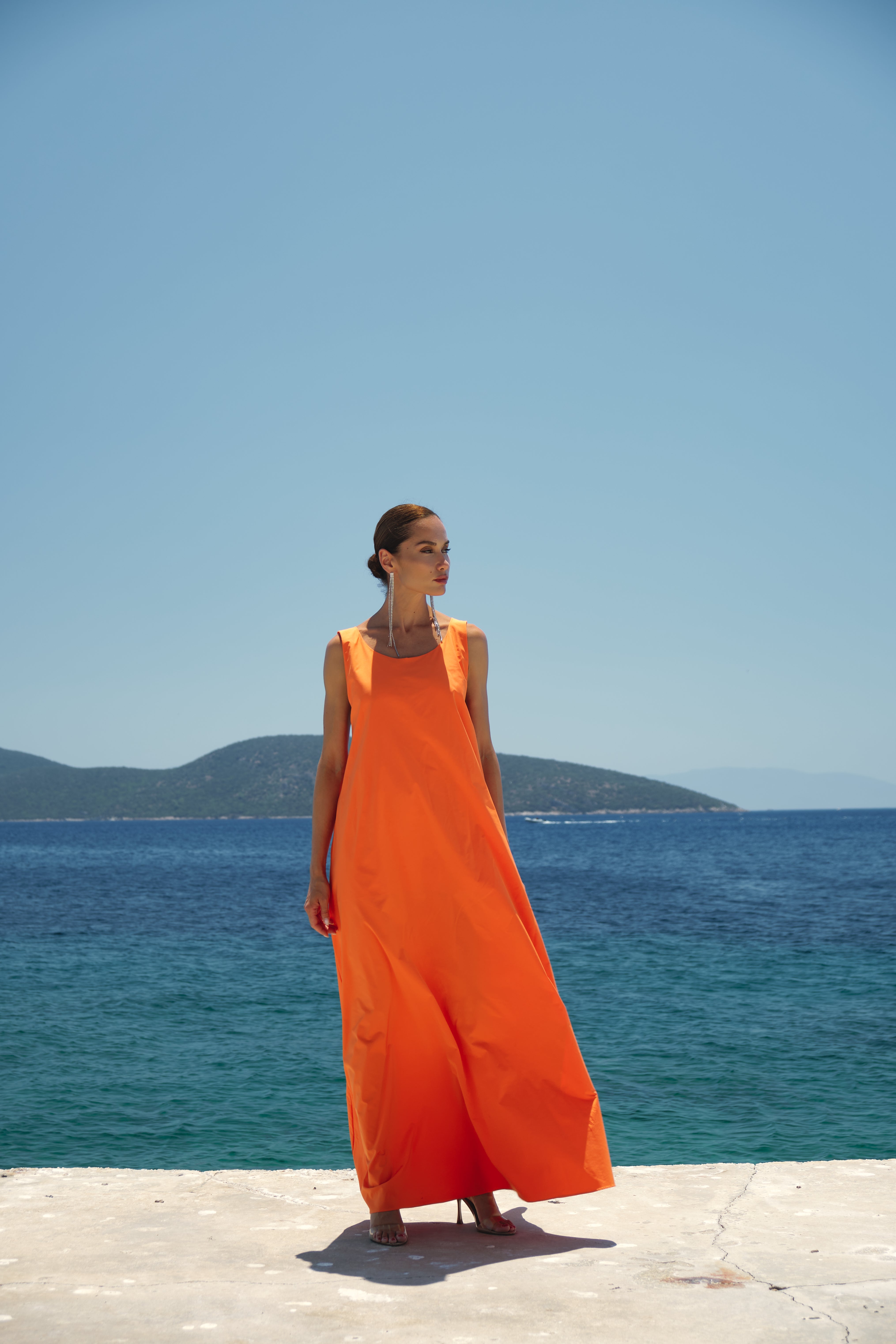Orange Straight Shell Dress