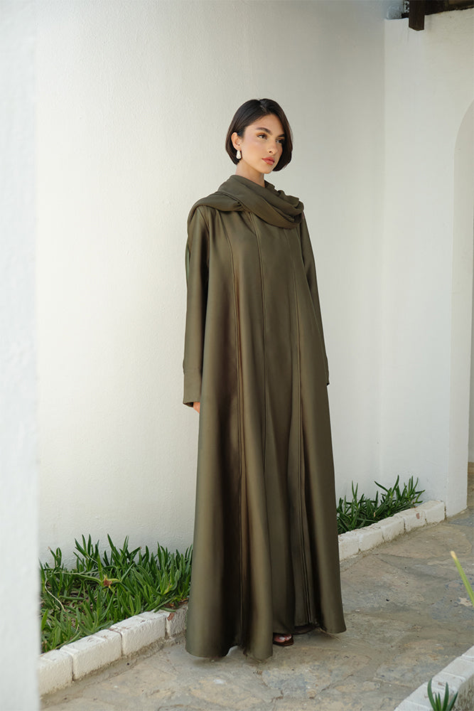 Dark olive abaya