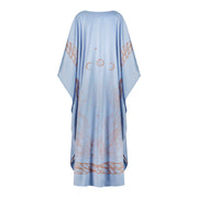 Scarf-Style Printed dress - misty blue