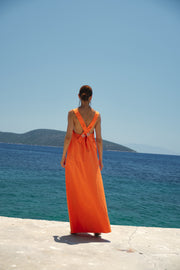 Orange Straight Shell Dress