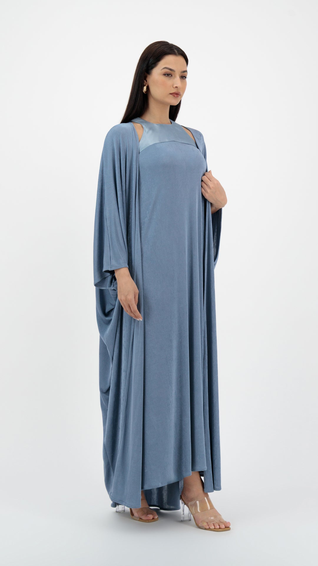 A two piece soft stretch dress blue