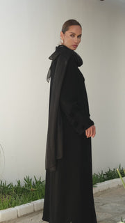 Black floral abaya
