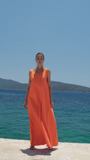 Orange Straight Shell Dress