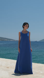 Blue Straight Shell Dress